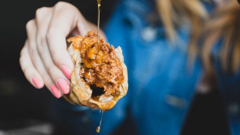 chicken and waffle tacos