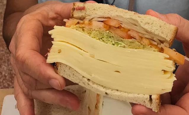 mile-high cheese sandwich