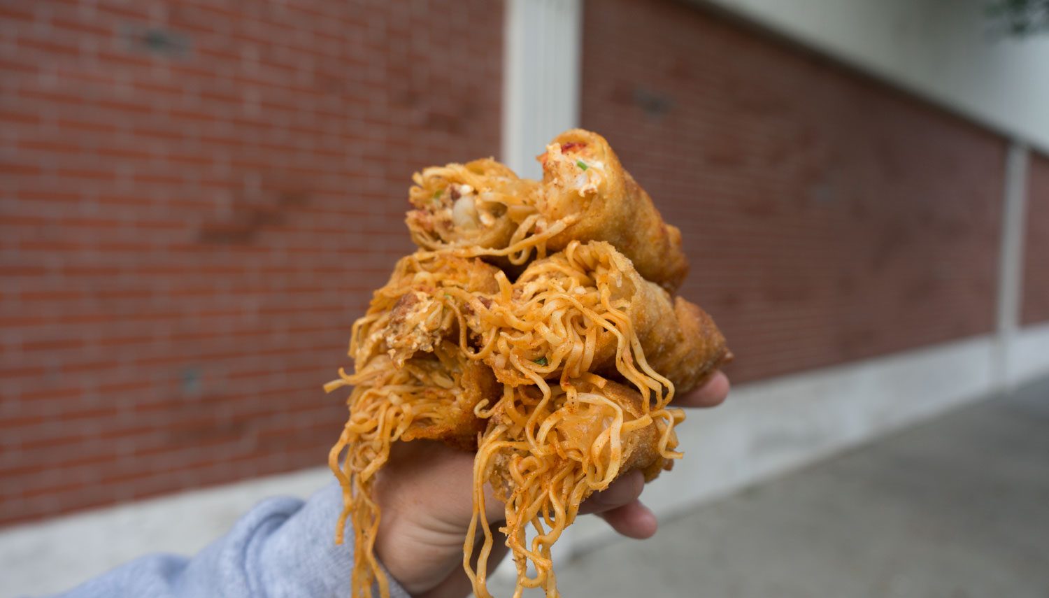 jumbo cheesy ramen eggrolls