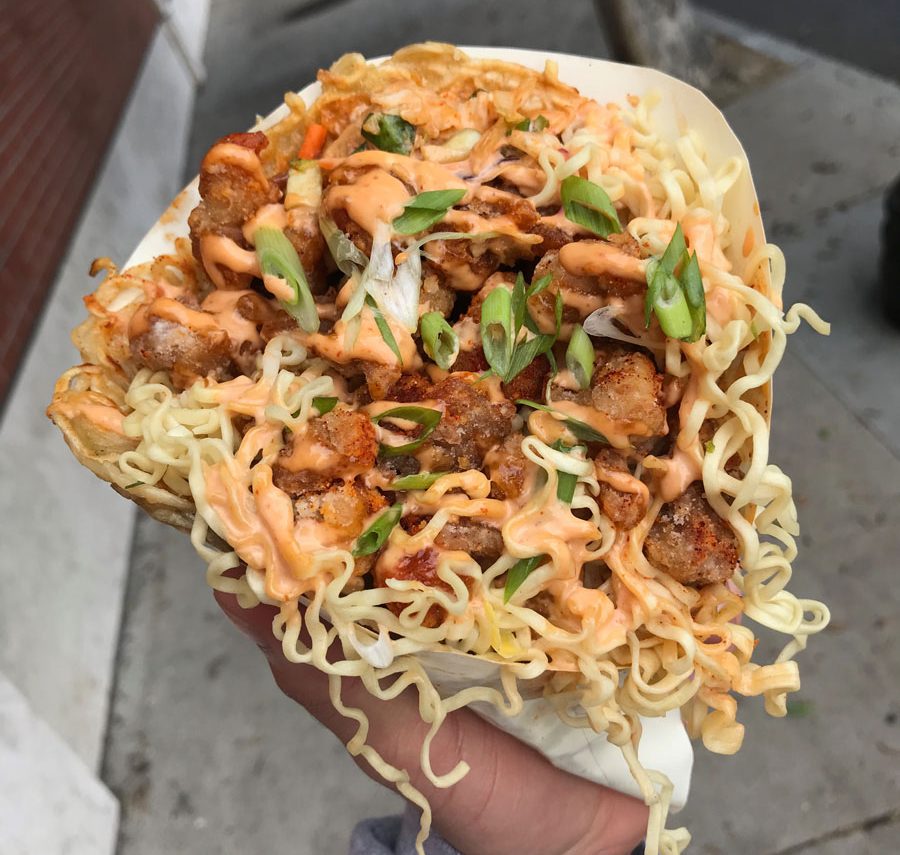 chicken karaage ramen cone