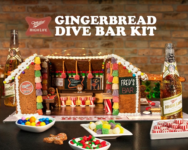 Miller High Life Gingerbread Dive Bar