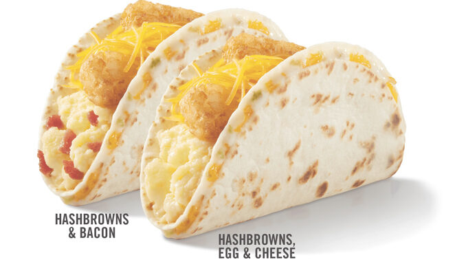 Del Taco Stuffed Quesadilla Breakfast Tacos